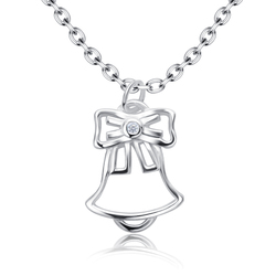  Jingle bell With CZ Silver Necklace SPE-5236